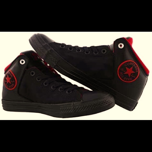 NEW MEN'S CONVERSE CHUCK TAYLOR ALL STAR HIGH STREET CANVAS LEATHER SNEAKERS - Picture 4 of 4